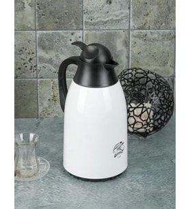 COOKER Spring 1,3 Litre Özel Cam Termos Ev ve Piknik Termosu (Beyaz)