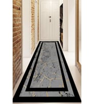 Dijital Baskılı Kaymaz Taban Yıkanabilir Modern Yolluk Ve Koridor Halısı NDU-HS-260 (Gri)