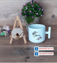 İsme Özel Doğum Günü Hediyesi Kupa Bardak Beyaz ve Fotoğraflı Ahşap Anahtarlık Hediye (Model 12)