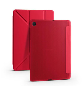 Galaxy Tab A7 10.4 T500 2020 Kılıf Kalem Bölmeli Smart Cover Standlı Kapaklı (Kırmızı)
