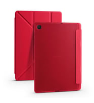 Galaxy Tab A7 10.4 T500 2020 Kılıf Kalem Bölmeli Smart Cover Standlı Kapaklı (Kırmızı)