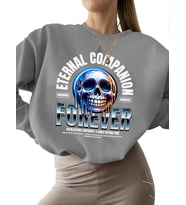 kadın Sweatshirt bisiklet yaka erkek Ebedi arkadaş - sonsuza kadar Baskılı Sweatshirt kalın Bej 3 (Gri)