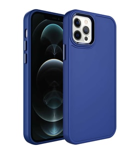 Uyumlu Model Apple iPhone 13 Pro Max Kılıf Kamera Çerçeveli Arka Kısmı Temizlenebilir Kapak (Lacivert)