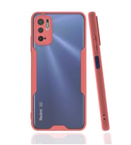 Xiaomi Redmi Note 10 5G Kılıf kamera Korumalı Arkası Şeffaf Silikon (Pembe)