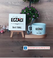 Eczacı Dekoratif Taş, Kupa Bardak Kırmızı Hediye (Model 7)