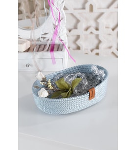 Ovoid  Düzenleyici Sepet Organizer  Çok Amaçlı El Yapımı Sepet (Mavi)