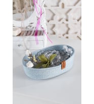 Ovoid  Düzenleyici Sepet Organizer  Çok Amaçlı El Yapımı Sepet (Mavi)