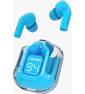Ultrapods True Wireless Earbuds - Transparan Şeffaf Kutulu - Bluetooth 5.3 - Oyun Modlu (Mavi)