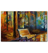 Cakapuzzle Ağaçlar Altındaki Boş Bank Yağlıboya  Puzzle Yapboz MDF (Ahşap) (500 Parça)