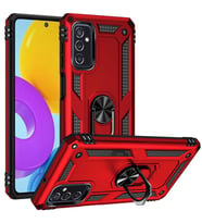Galaxy M52 Kılıf Zore Vega Yüzüklü Standlı Zırh Kılıf (Kırmızı)