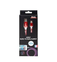 İTHİNK KABLO IŞIKLI LİGHTNİNG K80A (Kırmızı)
