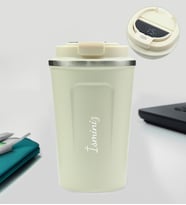 Kişiye Özel Dereceli 380 Ml Kaydırmaz Termos (Beyaz)