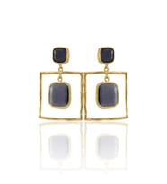 Kadir Jewellery 22 Ayar Altın Kaplama Kadın Sallantılı Küpe -El İşçiliği Ve Hipoalerjenik Küpe (Mor)