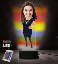 Doğum Günü Hediyesi,Sevgiliye Hediye, Kişiye Özel Fotoğraflı Kadın Müdür Karikatür 3D Led Lamba (RGB)