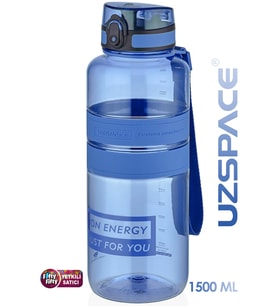 Uzspace Tritan Su Matarası 1500ml 1.5 Litre Mega Boy Yenilenen Renkler