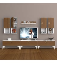 Decoraktiv Eko 8DA Mdf Gold Tv Ünitesi Tv Sehpası (Beyaz - Ceviz)