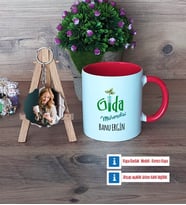 Gıda Mühendisi Kupa Bardak Beyaz ve Fotoğraflı Ahşap Anahtarlık Hediye (Model 2)
