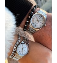 Casio Marka Lüx Full Çelik Sevgili , Çift Kol Saatleri + Bileklik Hediyeli (Beyaz)