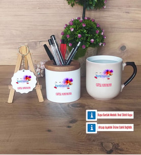 Estetisyen Hediye Sepeti Kalemlik, Kupa Bardak Sihirli, Ahşap Anahtarlık Hediye (Model 2)