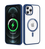 Uyumlu Model Apple iPhone 12 Pro Max Kılıf Sararmaz Magsafe Şeffaf Kapak Ege (Mavi)
