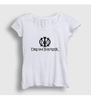 Presmono Kadın Sarı Logo Dream Theater T-Shirt 144013tt (Beyaz)