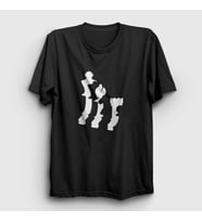 Presmono Unisex Sarı Pieces Chess Satranç T-Shirt 337670tt (Siyah)