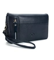 KANGAROO KINGDOM Hakiki Deri Taba Erkek Portföy & Clutch El Çantası 7477-T (Lacivert)