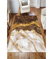 Dijital Kaymaz Taban Yıkanabilir Salon Halısı Mutfak Halısı Koridor Halısı Yolluk ND-HS-312 (Kahverengi)