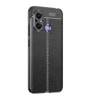 Xiaomi Redmi 12C Kılıf Zore Niss Deri Desenli Silikon Kılıf (Siyah)