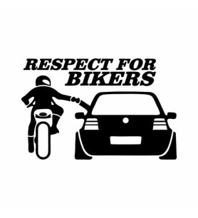 Respect For Bikers Araba Sticker siyah 20x13 CM (Siyah)