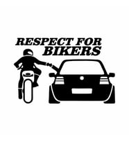 Respect For Bikers Araba Sticker siyah 20x13 CM (Siyah)