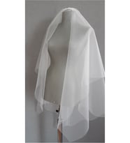Suzanna Moda Krem Renk 1mt 25cm boyunda Asimetrik Kesim Hayal Tül Gelin Duvağı (Beyaz)