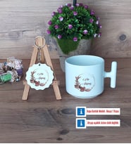 Doğum Günü Hediyesi İsme Özel Kupa Bardak Kırmızı ve Ahşap Anahtarlık Hediye (Model 11)