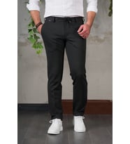 ECER LİKRALI BELİ LASTİKLİ İPLİKLİ KIŞLIK KUMAŞ ERKEK JOGGER PANTOLON  (Antrasit)