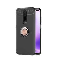 Xiaomi Poco X2 Kılıf Yüzüklü Magnetli Ravel Case (Siyah-Rose Gold)