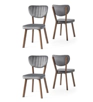 Star Demir Mutfak Sandalyesi 4 Lü Set  (Gri)