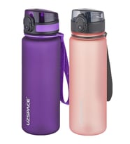 Uzspace 2'li Tritan Matara Seti 500 ml 14 Farklı Renk Seçeneği FiftyFifty (Mor-Pudra)