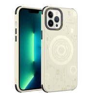 Apple iPhone 12 Pro Max Kılıf Zore Wireless Şarj Özellikli Desenli Hot Kılıf (Gold)