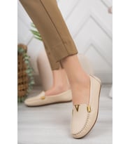 Khayt Flora Casual Günlük Kadın Babet Ayakkabı (Bej)