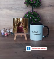 İsme Özel Fotoğraflı Dekoratif Taş, Kupa Bardak Beyaz Hediye (Model 11)