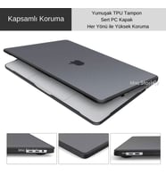 Macbook Pro Kılıf 14.2inç M1-M2-M3, TPU Outdoor (Touchbarsız 14" Pro) A2442 A2779 A2992 A2918 ile Uyumlu (Siyah)