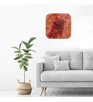 Kişiye Özel   Cam Duvar Saati  Taraftar Temalı - 32cm x 32cm (Kırmızı)