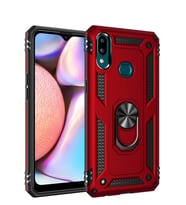 Microsonic Samsung Galaxy A10s Kılıf Military Ring Holder (Kırmızı)