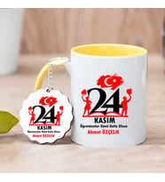 24 Kasım Öğretmenler Günü Hediye Seti Kupa Bardak ve Anahtarlık (Model 3)