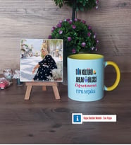 Din Kültürü Öğretmeni Fotoğraflı Dekoratif Taş, Kupa Bardak Beyaz Hediye Öğretmenler Günü Hediyesi (Model 7)