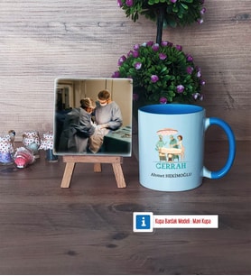 Cerraha Hediye Fotoğraflı Dekoratif Taş, Kupa Bardak Beyaz Hediye (Model 4)