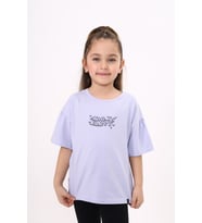 Toontoy Kız Çocuk Baskılı Tişört (Mavi)