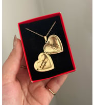 KAPAKLI KALP KOLYE ANLAMLI ÇİZGİSEL KOLYE SEVGİLİ HEDİYE SEVGİLİLER GÜNÜ HEDİYE DOĞUM GÜNÜ HEDİYE (Gold)
