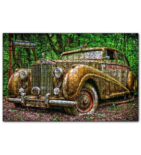 Cakapuzzle Ormanda Terkedilmiş Rolls Royce  Puzzle Yapboz MDF (Ahşap) (1000 Parça)