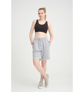 Kadın Regular Fit Duble Paça Şort SPR24SRK51 (Grimelanj)